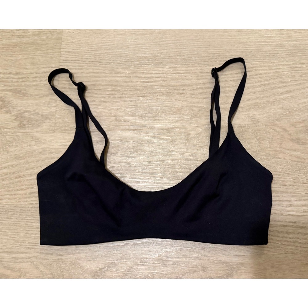 NikeSKIMS Matte Micro Scoop Bra Womens Obsidian Black Yoga Pilates Streetwear